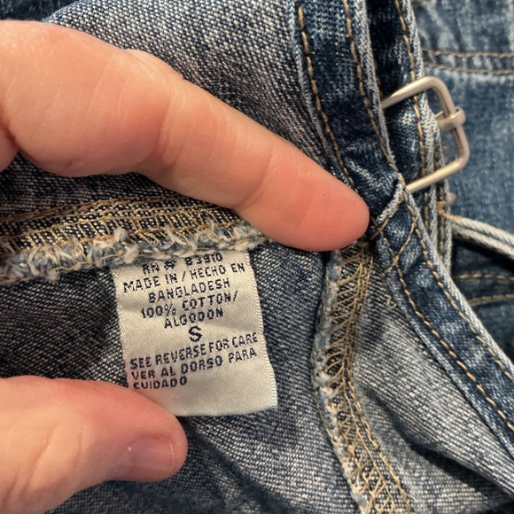 Bill Blass Denim Overalls Size Small Vintage Y2K Blue Carpenter Dungarees Casual - Picture 3 of 9